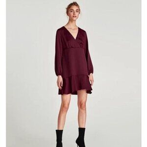 purple sweater dress zara Zara Purple Puff Sleeve Ribbed Knit Mini Sweater Dress 2019 Size Small NWOT